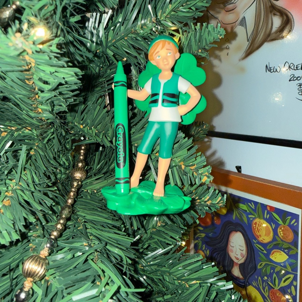 Hallmark Keepsake Shamrock Fairy Ornament with Green Crayon